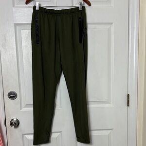 Virus KL1 Olive Green Athletic Jogger Pants Black Trim Size Medium drawstring